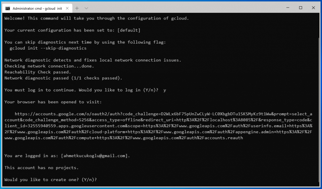 gcloud init